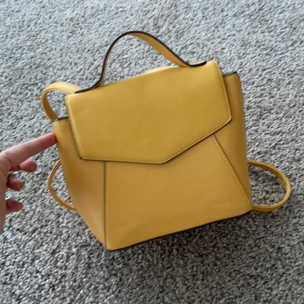 Yellow backpack purse